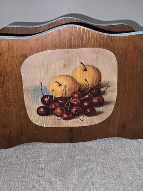 Wooden Fruit-Themed Napkin Holder - Brown